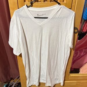 Under Armour White V-Neck Performance Tee